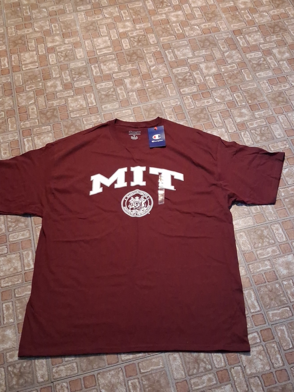 Champion Maroon MIT Logo Short Sleeve Tee